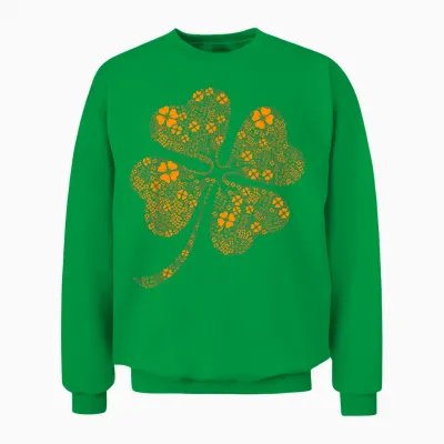 Funny St Patrick's Day Ireland St Patrick's Day Clover T-Shirt, Green, S Unisex Sweatshirt - Irish Green
