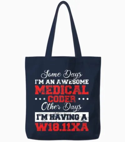 Funny Medical Coder Medical Billing Medical Biller Tote Bags - Navy