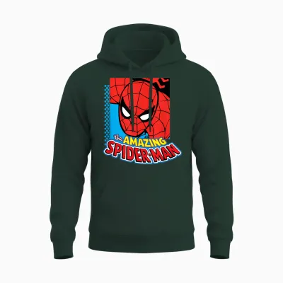 Amazon Essentials Men's Marvel the Amazing Spider-Man Logo Portrait T-Shirt, White, Small Unisex Hoodie - Forest