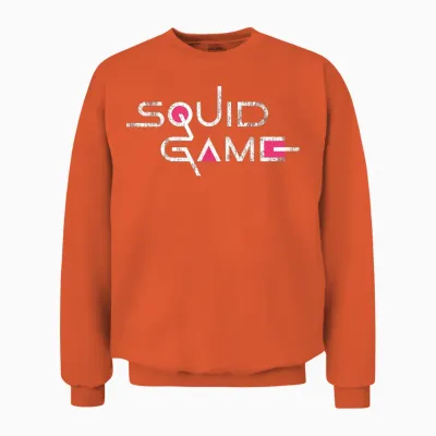 Squid Game Squid Game Logo T-Shirt, Black, S Unisex Sweatshirt - Orange