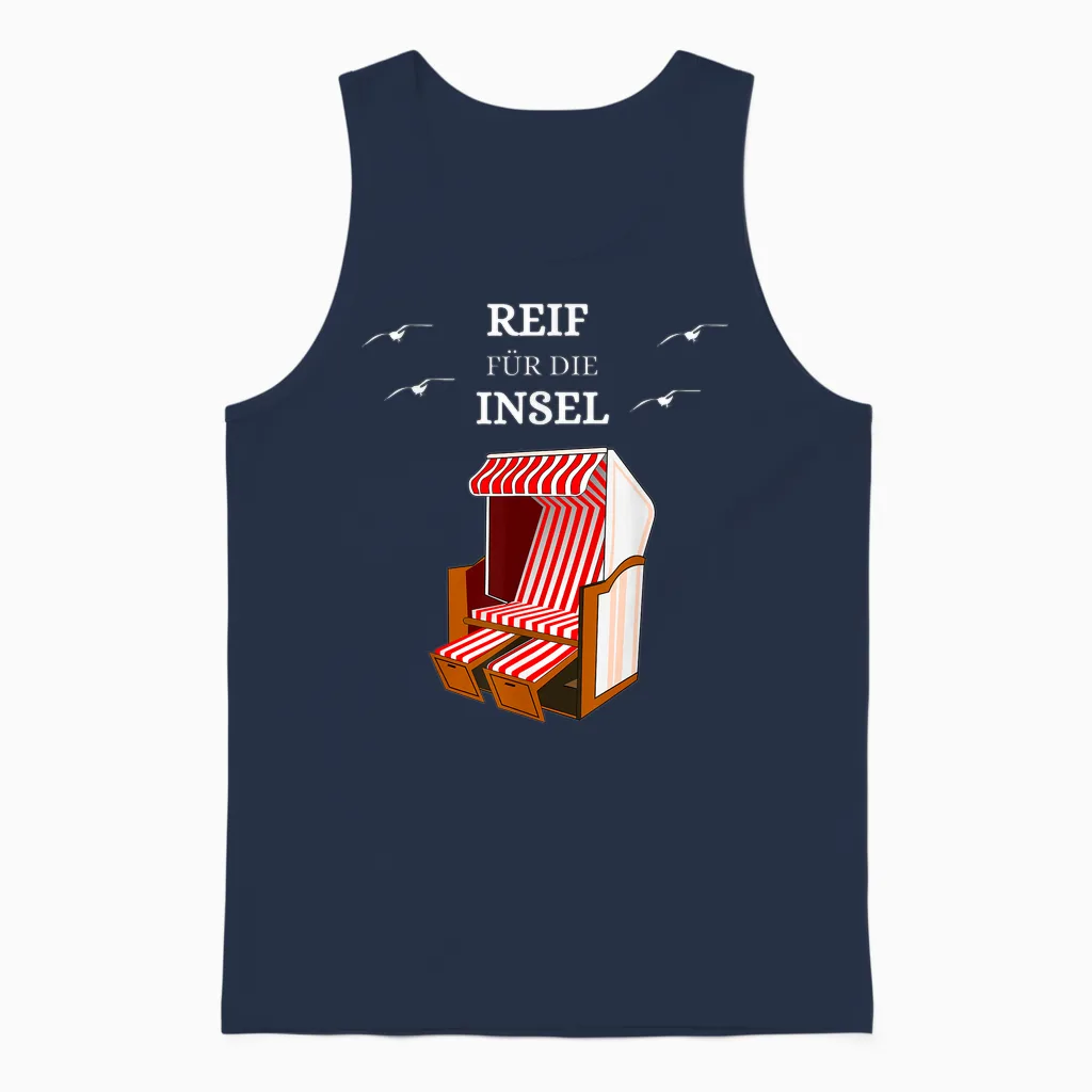 Strandkorb Spruch Nordsee Sylt Ostsee Strand Norderney Unisex Tank Top in Navy