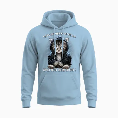 Fass Meinen Kaffee an Und Ich Beißdich T-Shirt, Black Unisex Hoodie - Light Blue