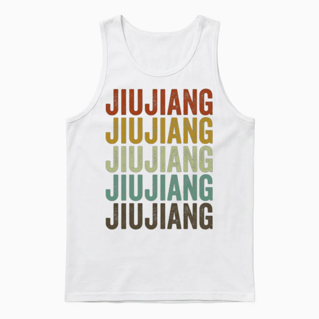 Jiujiang China Retro Vintage Unisex Tank Top - White