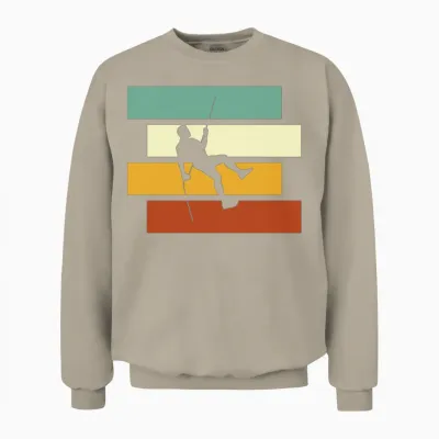 Climbing Retro Unisex Sweatshirt - Sand