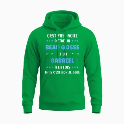 Beau Gosse Super Gabriel Boy Name Funny Gabriel Unisex Hoodie - Irish Green