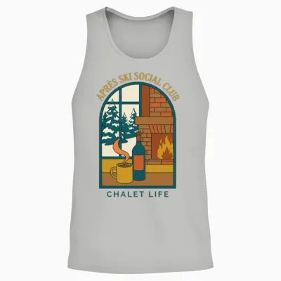 Après Ski Social Club Chalet Life - Cozy Fireplace Unisex Tank Top - Ash