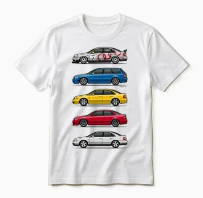 Stack of Audi A4 B5 Unisex T-Shirt - White
