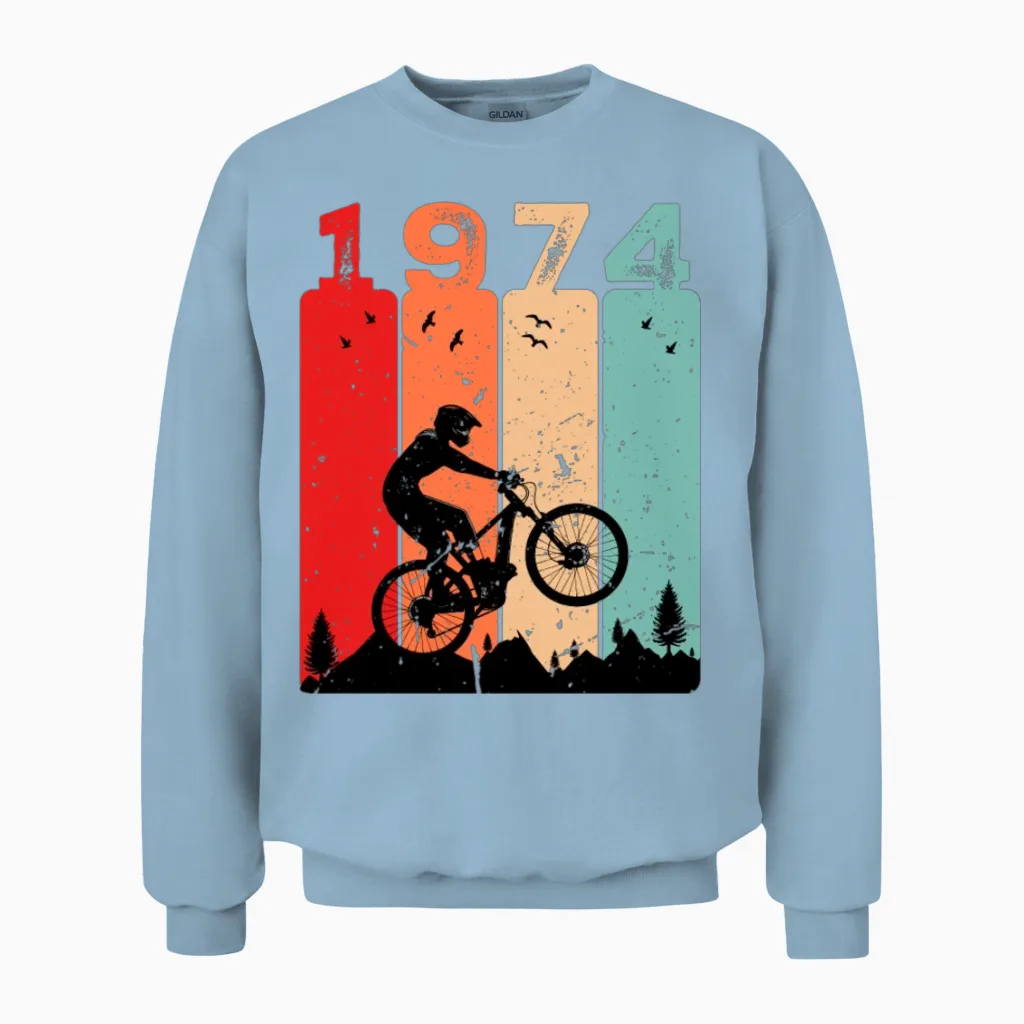 Vintage 1974 Unisex Sweatshirt in Light Blue