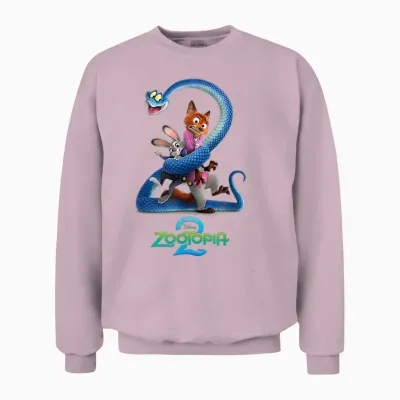 Disney Zootopia 2 Funny Group Shot Movie Unisex Sweatshirt - Light Pink