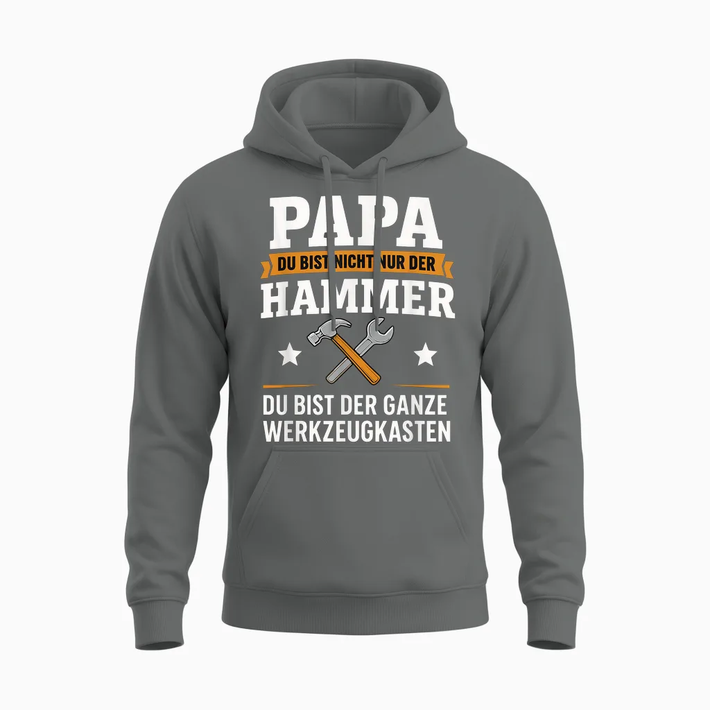 Papa Du Bist Der Hammer Ganze Werkzeugkasten Vatertag Unisex Hoodie in Graphite Heather