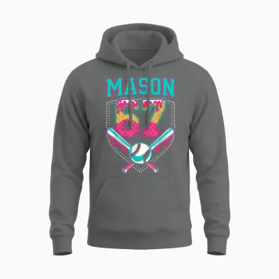 Trendy Mason 67 Mem Ice Cream Drip Baseball Birthday Costume Unisex Hoodie - Graphite Heather