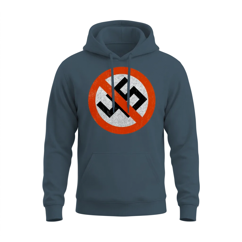 No 45, No Trump Anti Trump Print - Distressed Unisex Hoodie - Dark Heather