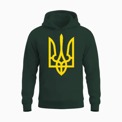 President Volodymyr Zelensky - Ukraine Tryzub Trident Pride T-Shirt, Black Unisex Hoodie - Forest