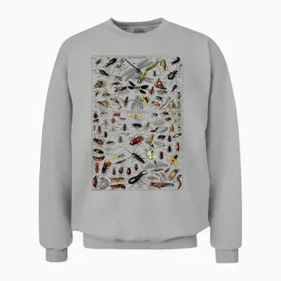 Insects Collection Species Bugs Vintage Chart Entomologie Unisex Sweatshirt - Ash