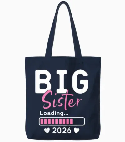 Big Sister Loading 2026, Befördert Zur Big Sister 2026 Tote Bags - Navy