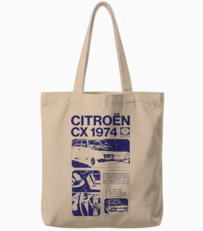 Citroën Cx 1974 Article Written Tote Bags - Natural