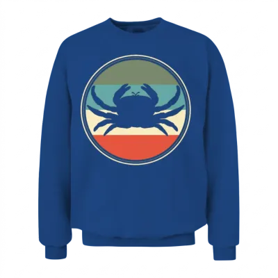Crab Crabbing Retro Unisex Sweatshirt - Royal