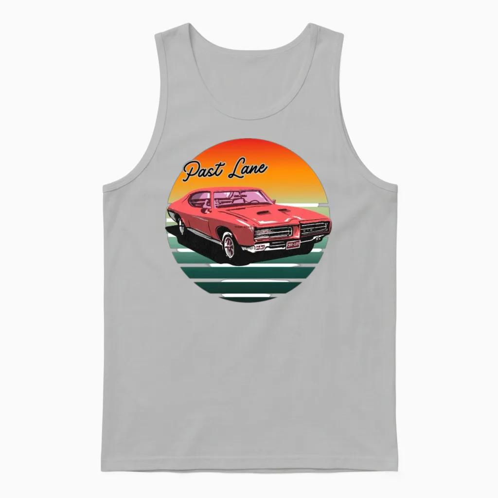 Past Lane Retro Muscle Car Cars & Unisex Tank Top - Ash