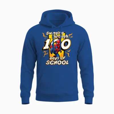 Marvel Super Heroes Spider-Man 100 Days of School 100th Day Unisex Hoodie - Royal