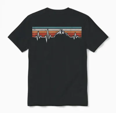 Herzschlag Berge Bergwandern Wandern Berg Ekg Wander Unisex T-Shirt - Black