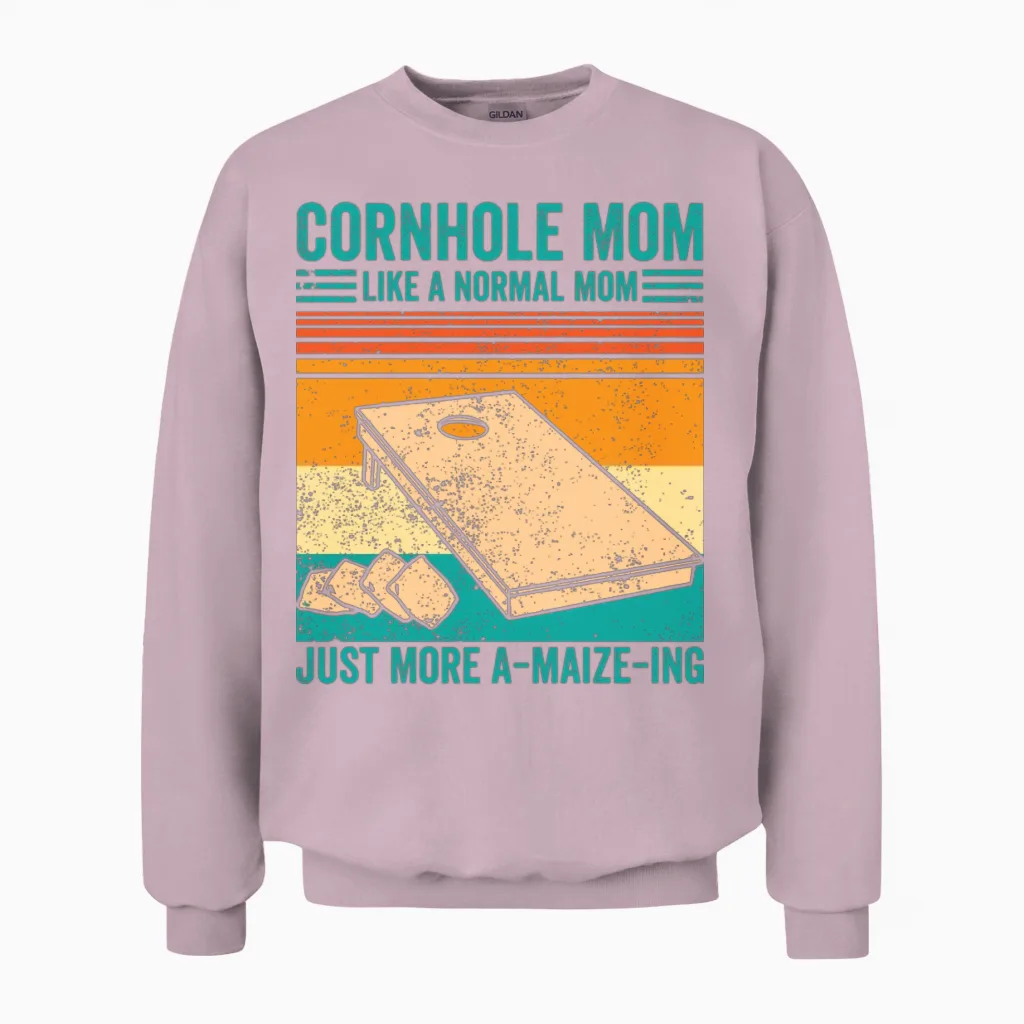 Funny Cornhole Retro Unisex Sweatshirt - Light Pink
