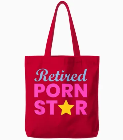 Retired Porn Star - Funny Naughty Adult Humor Retirement Tote Bags - Red