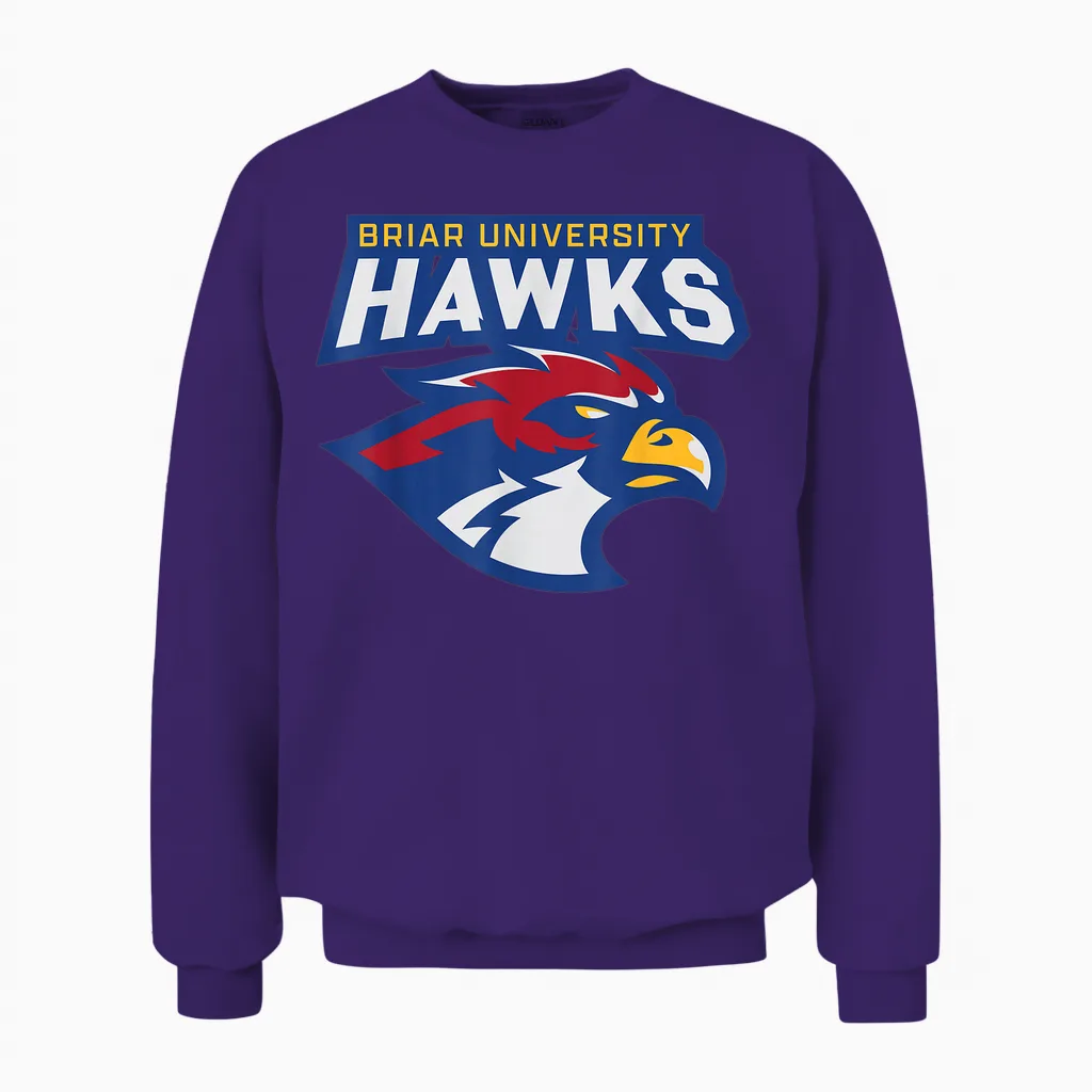 Briar University Hawks Unisex Sweatshirt in Purple