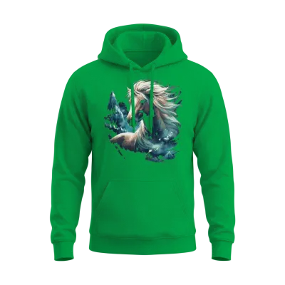 Icelandic Horse Fantasy Unisex Hoodie - Irish Green