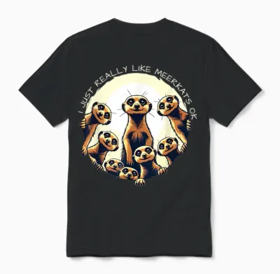 J'aime Vraiment Meerkats Ok Playful Desert Warrior Funny Unisex T-Shirt - Black