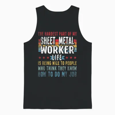 Funny Profession Quote Sheet Metal Worker Unisex Tank Top - Black