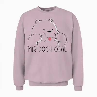 Mir Doch Egal Bär Funny Slogan Women's Men's T-Shirt, White Unisex Sweatshirt - Light Pink