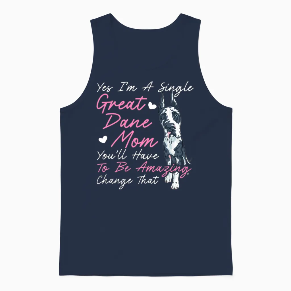 Dog Breeder Dog Owner Mom Great Dane Mom Unisex Tank Top in Navy