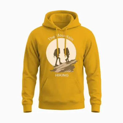 The Mountan Hiking Unisex Hoodie - Gold