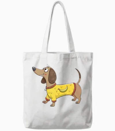 Cute Dog Tote Bags - White