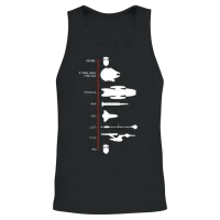 Spaceship Timeline Science Fiction Rocket Unisex Tank Top - Black – 2