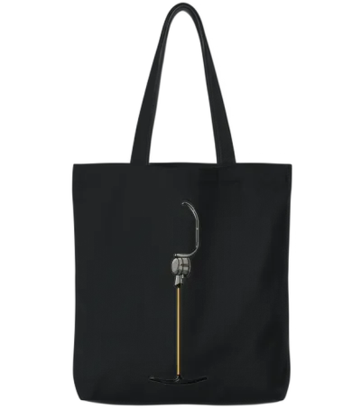 Anchor Lift T-Bar Lift Winter Ski Slope Skiing Tote Bags - Black