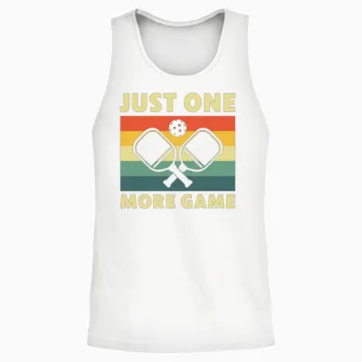 Pickleball Just One More Pickleball Game Funny Unisex Tank Top - White