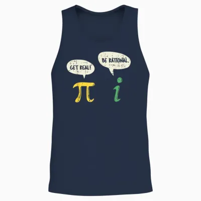 Funny Get Real Be Rational Shirt Pi Math Teacher Geek Gift Unisex Tank Top - Navy