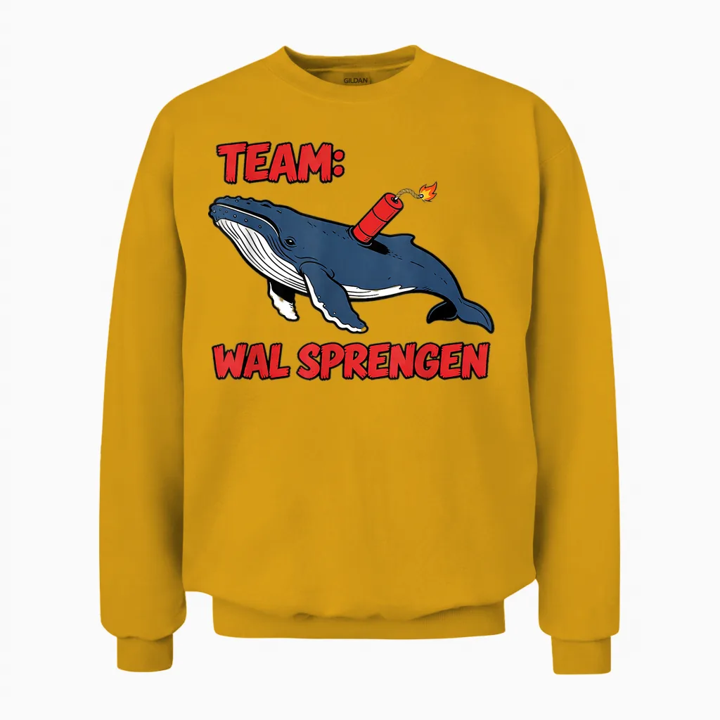 Buckelwal Timmy Hope - Team: Wal Sprengen Unisex Sweatshirt in Gold