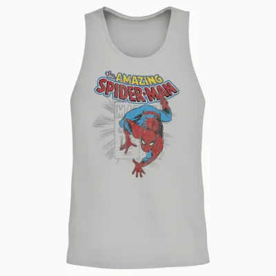 Marvel the Amazing Spider-Man Vintage Comic Unisex Tank Top - Ash