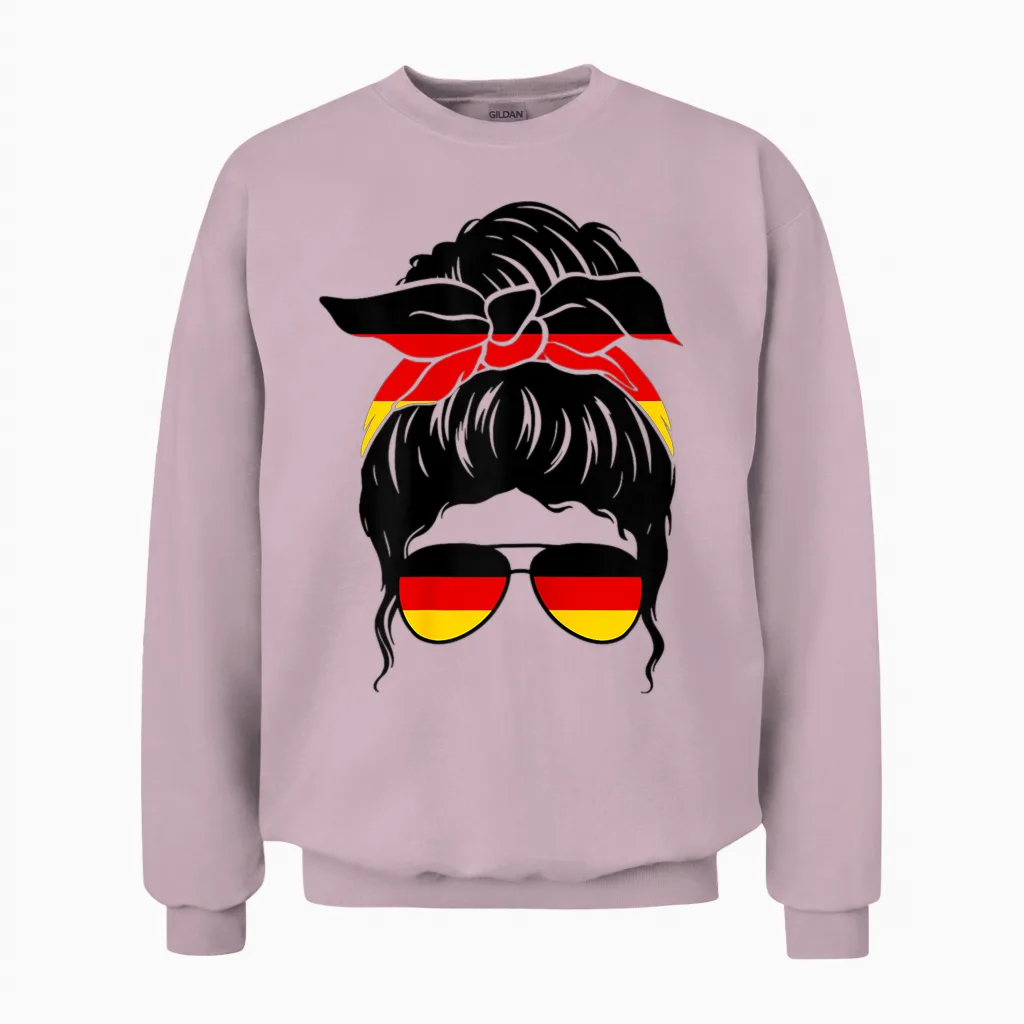 Deutsches Mädchen Deutschland Deutsche Flagge Stolze Deutsche Frau Unisex Sweatshirt in Light Pink