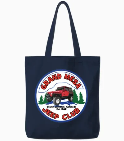 Grand Mesa Jeep Club Logo Tj Tote Bags - Navy
