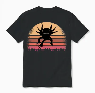 Retro Axolotl Unisex T-Shirt - Black