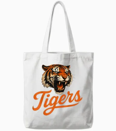 Retro Tigers Throwback Style Classic Gift for Men Women Tote Bags - White
