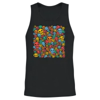 Smiling Funny Skulls Halloween Unisex Tank Top - Black – 2