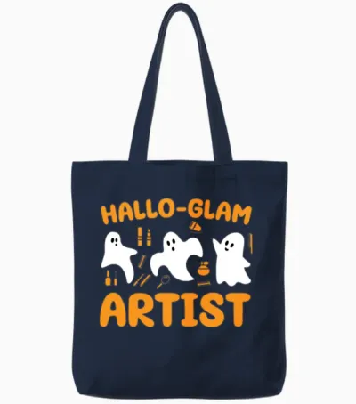 Hallo-Glam Artist Makeup Artist Halloween Costume Tote Bags - Navy