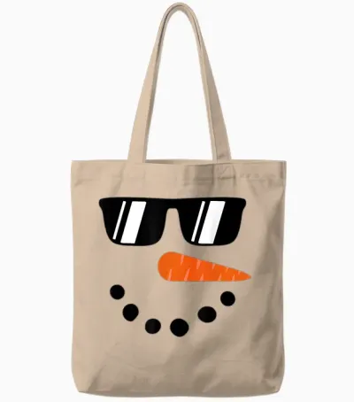 Snowman Shirts for Boys Kids Toddlers Women Christmas Winter Tote Bags - Natural