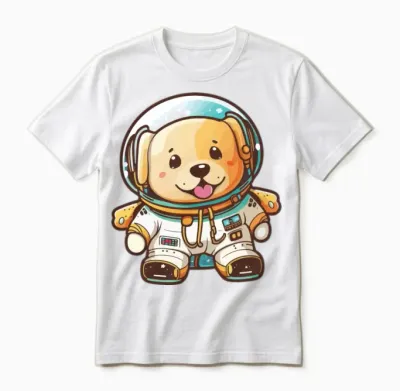 Dog with Space Suit, Astronaut Dog Unisex T-Shirt - White