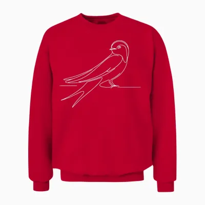 Hirondelle Linéaire Ornithologue T-Shirt Haut De Gamme Unisex Sweatshirt - Red