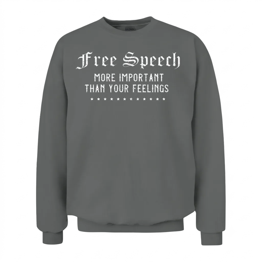 Free Speech Freedom First 1st Amendment Censorship Unisex Sweatshirt - Graphite Heather